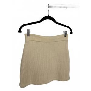 NEW MARIA PAVAN women's knit mini skirt in cream